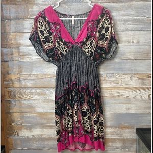 Xhiliration flutter sleeve dress | v-neck| size small